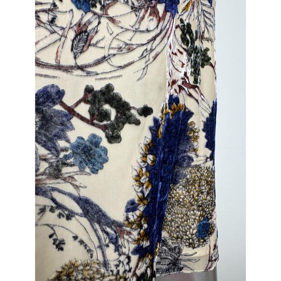 Line & Dot Mini Dress Blue Floral Bell Sleeve Fall Anthropologie M - Picture 13 of 13